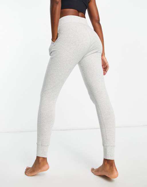 Nike Yoga tight fit 7/8 fleece pants in gray