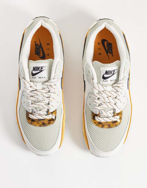 Nike - zapatillas Air Max 90 en naranja y estampado de leopardo, 2 de 5