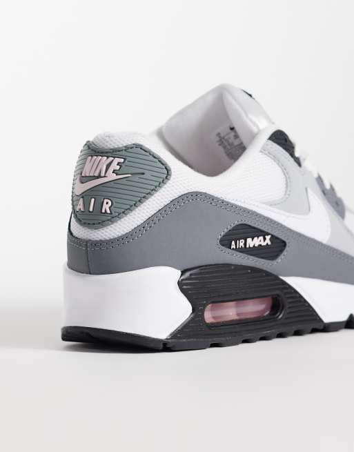 Nike - Zapatillas de deporte blancas, grises y rosa claro Air Max 90, 2 de 5