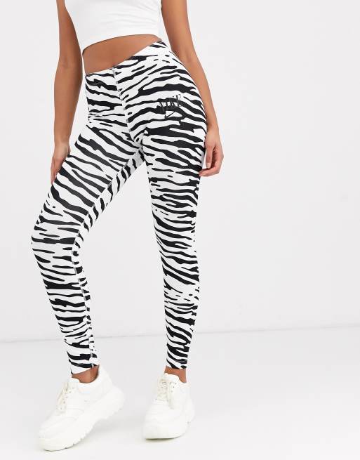 DuoKnit Leggings in Black and White Wave –