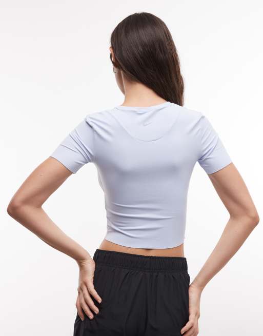 Nike Zenvy short sleeve top in light blue, 4 of 4