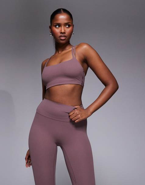 Nike Zenvy strappy bra in light brown - view 1