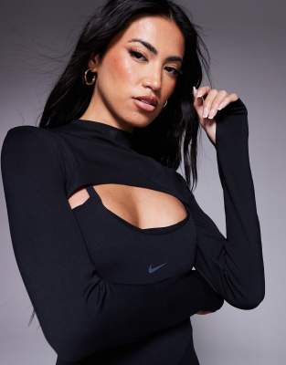 Nike - Zenvy Training Dri-FIT - Langärmliges Bolero-Oberteil in Schwarz