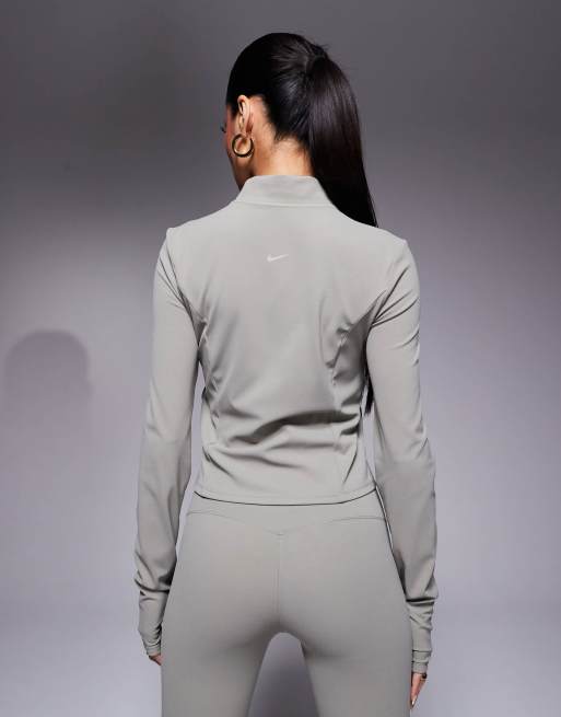 Nike Zenvy Training full zip longsleeve top in light green
