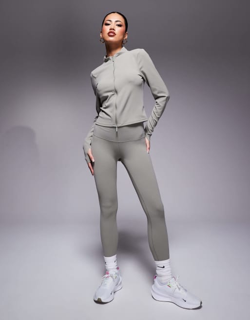 Nike Zenvy Training full zip longsleeve top in light green