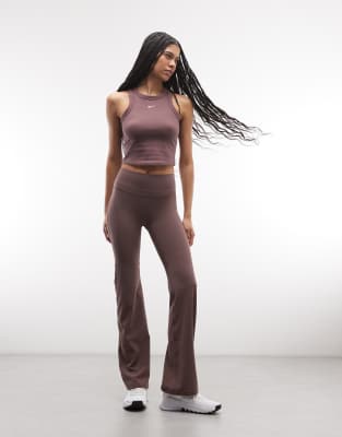 Nike Zenvy Training High Rise Flare Leggings In Brown