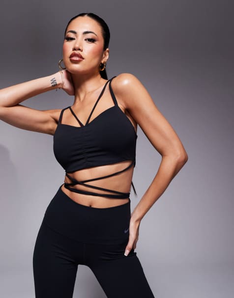 Nike Zenvy Training strappy light support sports bra in black