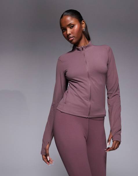 Nike Zenvy zip up jacket in light brown - view 1