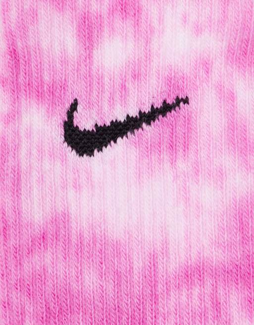 Nike – Zestaw 2 par różowych skarpetek z efektem tie-dye, 2 z 4