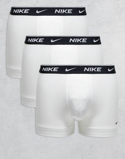 Nike – Zestaw 3 par białych bokserek z bawełny ze stretchem