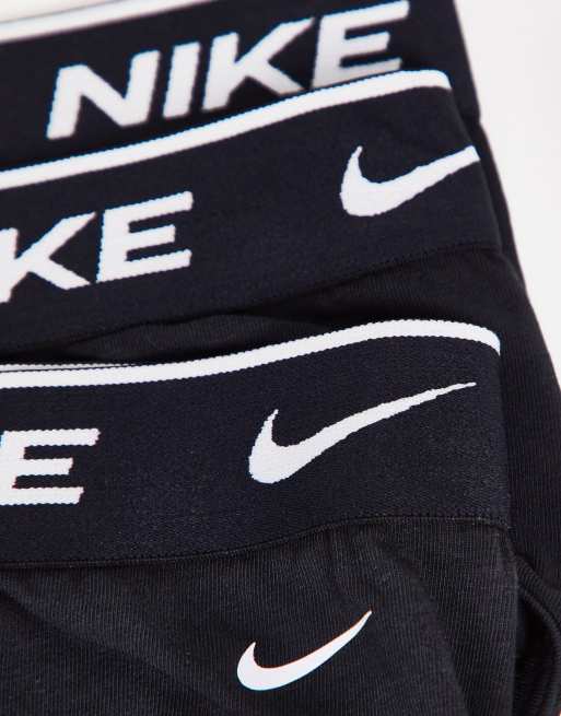 Nike – Zestaw 3 par czarnych, elastycznych majtek z bawełny, 4 z 4