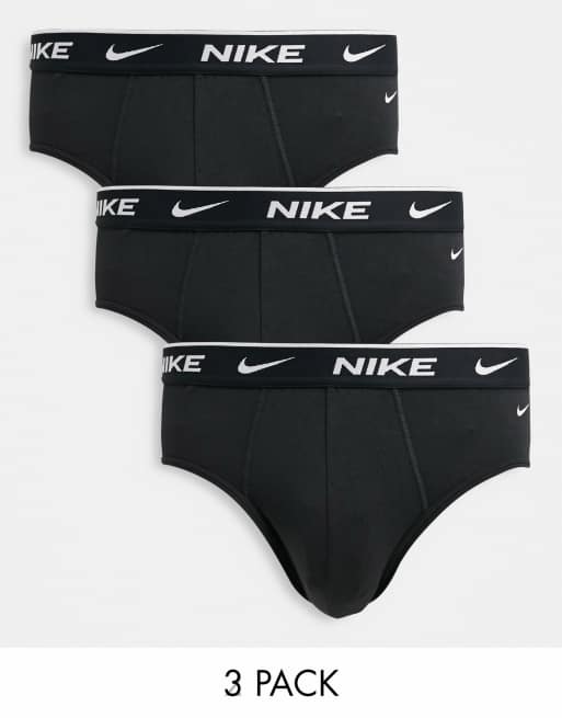 Nike – Zestaw 3 par czarnych, elastycznych majtek z bawełny