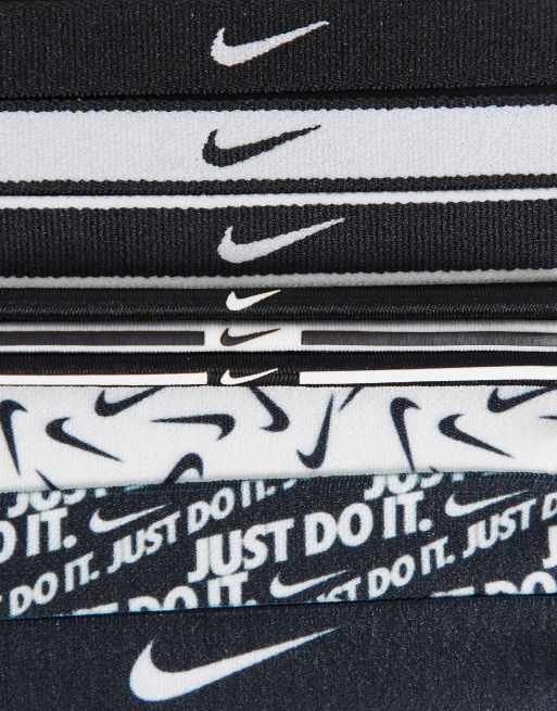 Nike – Zestaw 9 czarnych opasek do włosów w różne wzory, 3 z 4
