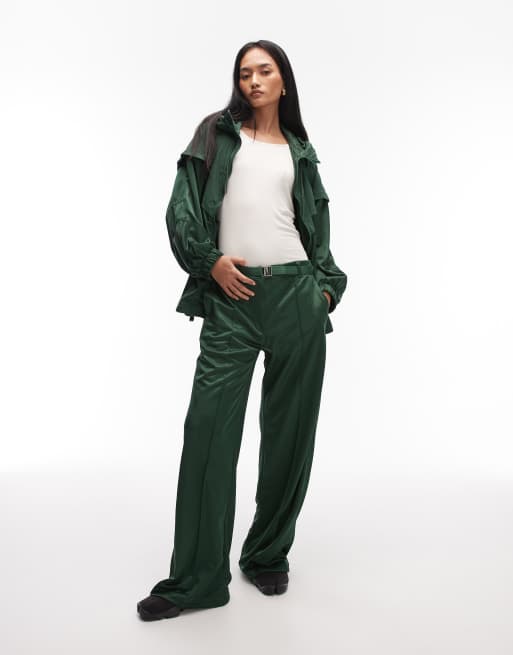 Nike – Zielona kurtka sportowa oversize z tkaniny, 2 z 4