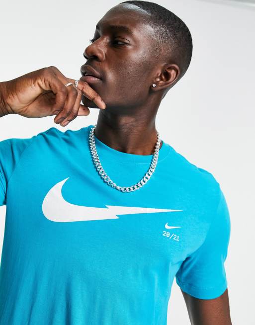 Nike – Zig Zag – Blå t-shirt med sicksackformad logga 