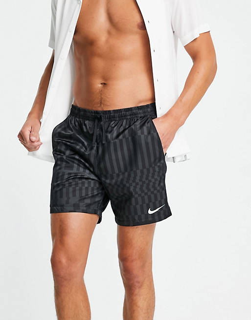 Men Nike Zig Zag logo printed woven shorts in black 