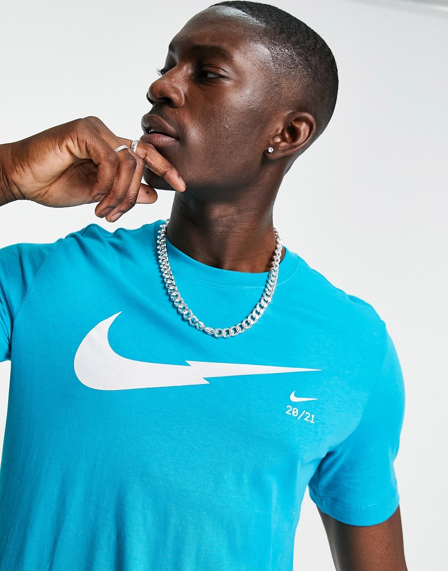 Nike Zig Zag logo t-shirt in aquamarine-Blue