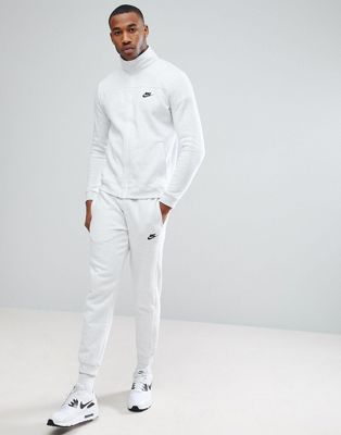 Nike Zip Fleece Tracksuit Set In Grey 