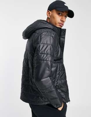 nike quilted zip front hooded jacket