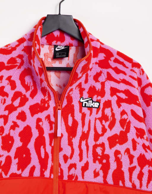 Nike zip through fleece animal print new arrivals