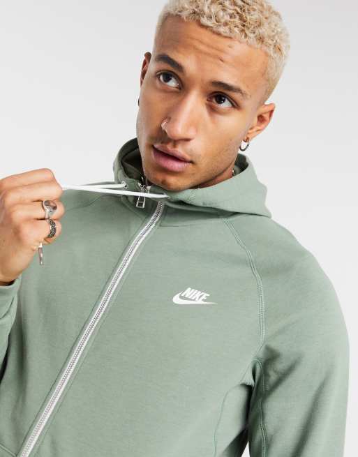 Nike zip through hoodie in light green