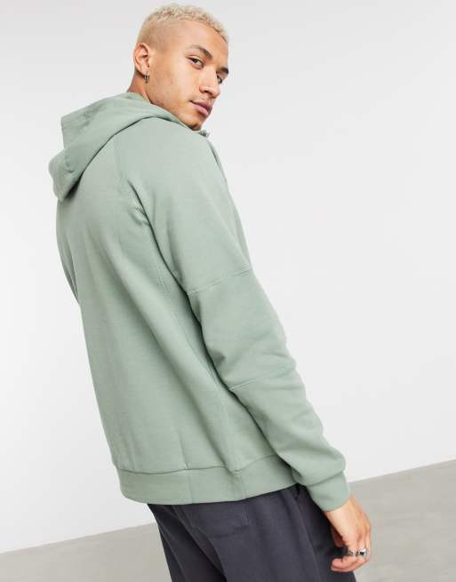 Light green zip store up hoodie