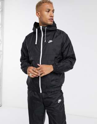 nike woven tracksuit set in black