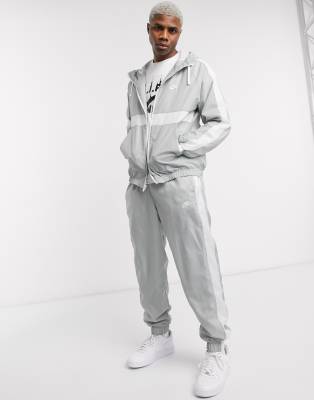 nike woven tracksuit set in grey