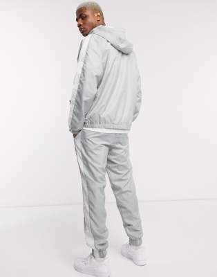 nike woven tracksuit set in grey