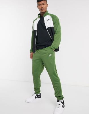 nike colour block tracksuit set in black