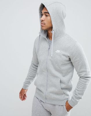 grey and white nike zip up hoodie