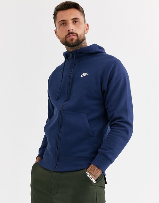Nike zip up hoodie with futura logo in navy BV2645-410