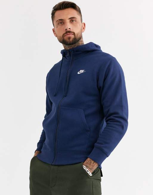 Nike zip up hoodie with futura logo in navy BV2645 410