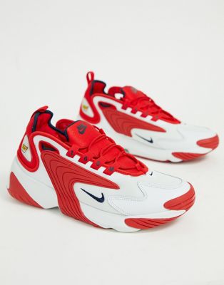 nike white & red zoom 2k trainers