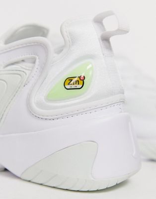 nike zoom 2k trainers in white and grey