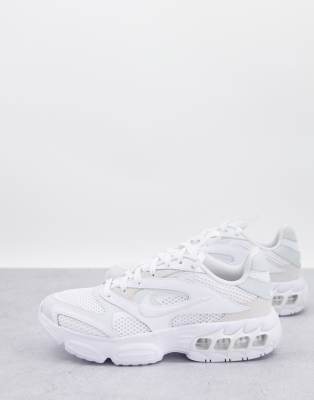 Nike Zoom Air Fire Mesh, Faux Leather And Faux Suede Sneakers In Grey