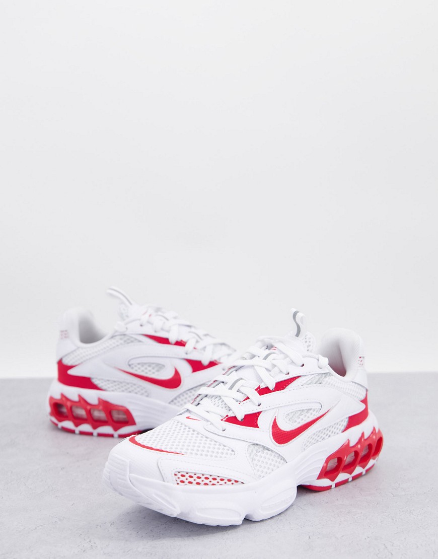 NIKE ZOOM AIR FIRE SNEAKERS IN WHITE/UNIVERSITY RED,CW3876-101