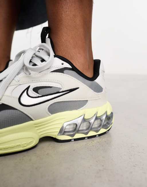 Nike Zoom Air Fire trainers in grey and luminous green