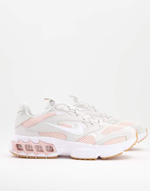 Nike Zoom Air Fire trainers in light bone and pastel pink