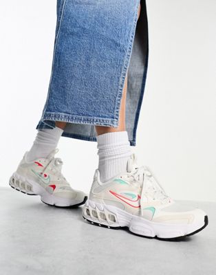 Nike Zoom Air Fire trainers in sail white crimson and emerald