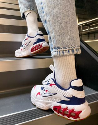 Nike Zoom Air Fire trainers in white and navy red mix | ASOS