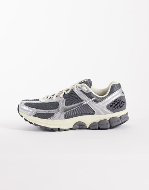 Nike Zoom Vomero 5 sneakers in gray and metallic silver  - view 1