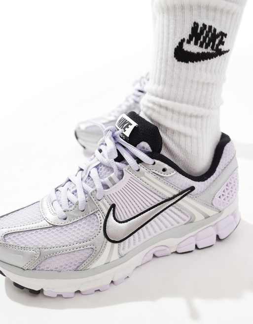 Nike Zoom Vomero 5 sneakers in light purple and silver