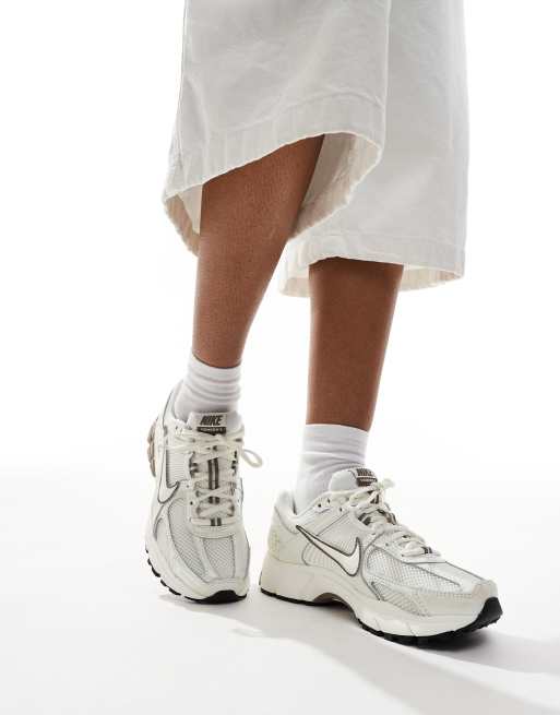 Nike Zoom Vomero 5 sneakers in off white and brown