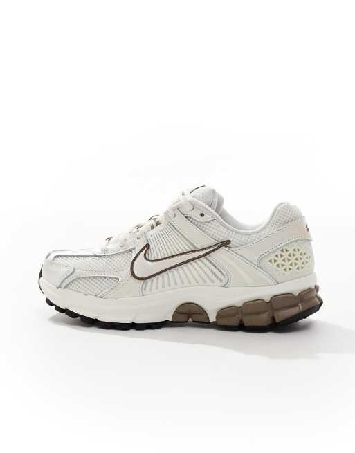 Nike Zoom Vomero 5 sneakers in off white and brown