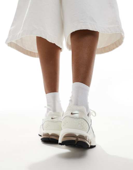Nike Zoom Vomero 5 sneakers in off white and brown