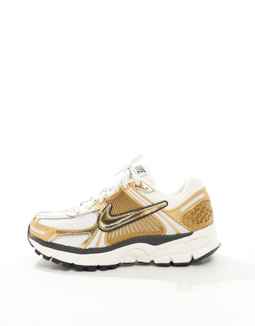Nike Zoom Vomero 5 sneakers in white and gold