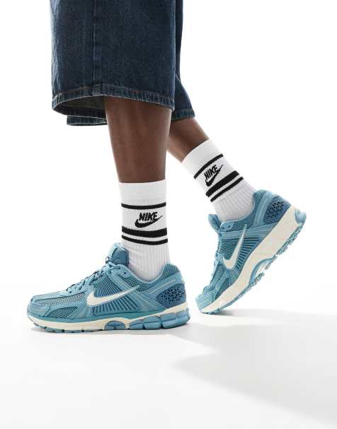 Nike Zoom Vomero 5 suede unisex trainers in blue and white - view 1