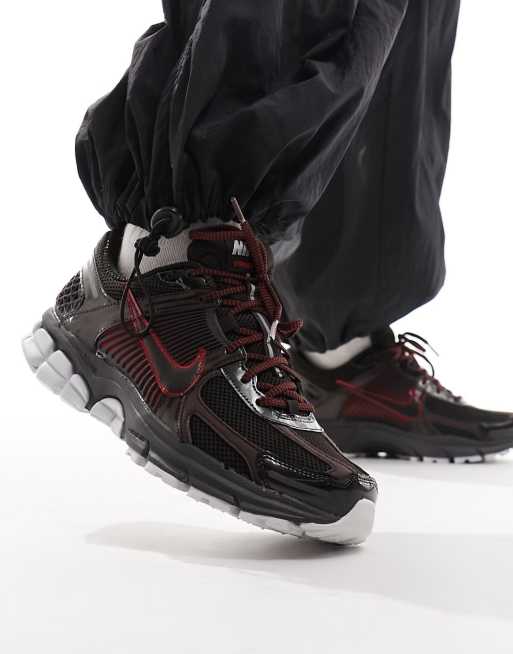 Nike Zoom Vomero 5 trainers in black and red ASOS