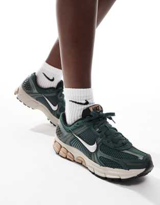 Nike Zoom Vomero 5 trainers in dark green and silver